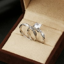 KDSJSXW Wedding Rings Silver Fried Dough Twist Geometry Rhinestone Ring Cross Engagement Ring Full Diamond Zirconia Solitaire Ring for Women Size 5 10 Chunky Rings Gold Plated Rings (Silver,6)