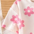 thumbnail image 5 of Xyant Toddler Baby Girl Summer Clothes Floral Print Outfit Short Sleeve T Shirt Top Bell Bottom Pants Two Piece Fall Spring Outfits (Pink,6-9 Months), 5 of 7