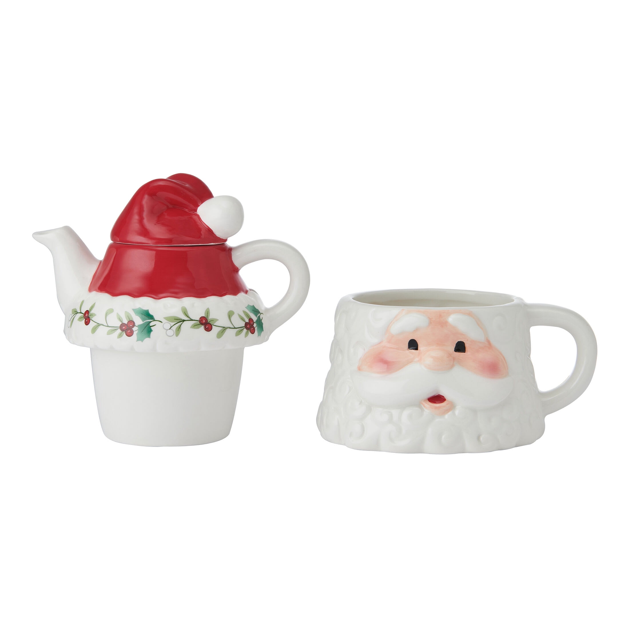 Pfaltzgraff Winterberry Dolomite Santa Teacup For One