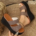thumbnail image 2 of DeHolifer Womens Sandals Plus Size Wedge Comfortable Open Toe Slip On Flat Slides Casual Summer Sandals, 2 of 8