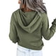 thumbnail image 1 of Minnieouse Sudadera con capucha abotonada para mujer con bolsillo, jersey de manga larga, sudadera con cordón, gorra, ropa para correr, accesorios, verde S Abrigos y chamarras Verde XXL Minnieouse AP009590-05, 1 of 6