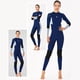 thumbnail image 4 of Trajes de traje de húmedo Mangos de manga larga y pantalones Traje de buceo 1.5mm Ergonómico Ultra Stretch Professional para snorkeling Surfing Natación Mujer, Marina L Speravity OD019359-16, 4 of 7