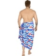 thumbnail image 3 of HAPPY BAY Men's Pareo Standard Party Surf Sarong Beach Wrap One Size Navy, Floral Summer Vacation Aloha, 3 of 5