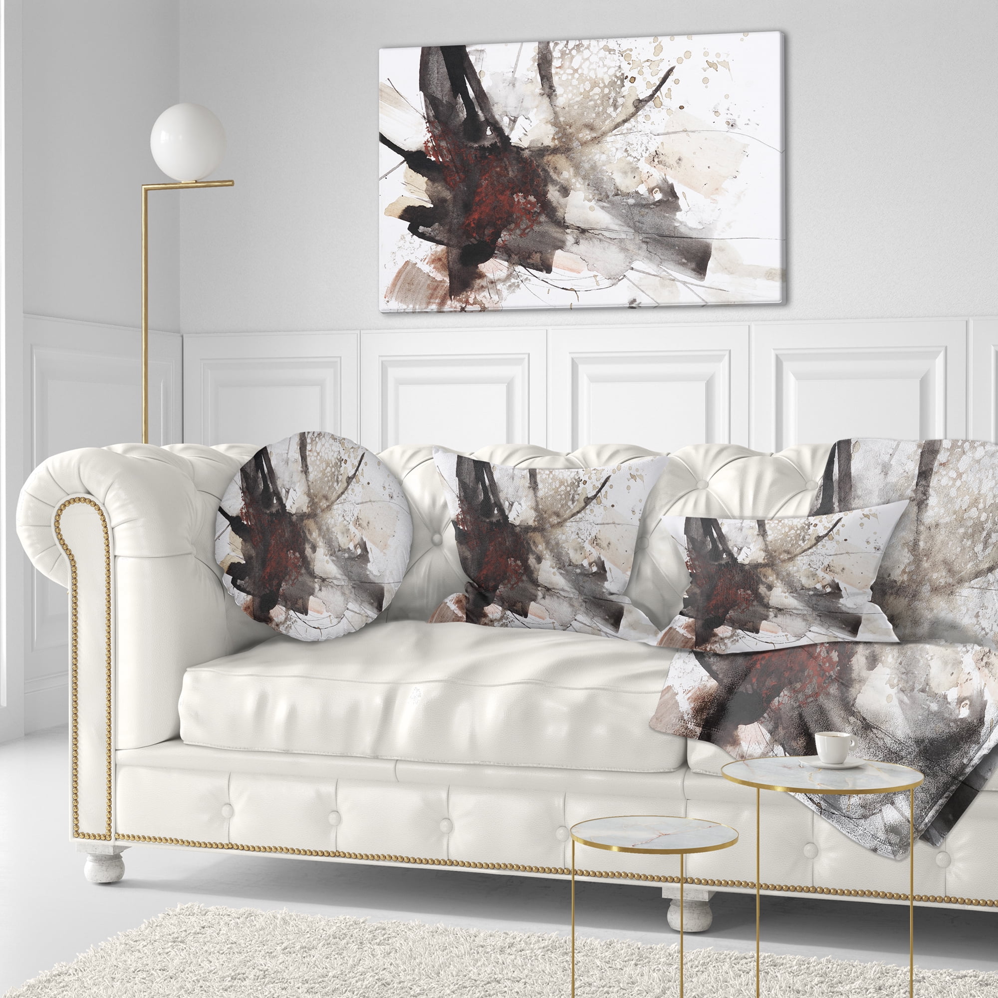 Designart Artistic Splash - Landscape Printed Throw Pillow - 12x20