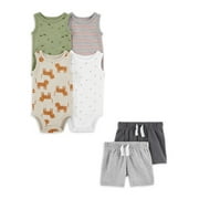 Carter's Child of Mine Baby Boys Bodysuit & Shorts Outfit Set, 5-Piece, Preemie-24 Months