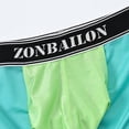 thumbnail image 3 of TANBOM Men's Bulge Enhancing Briefs Mesh Nylon Underwear Green/Black M 2-Pack, 3 of 6
