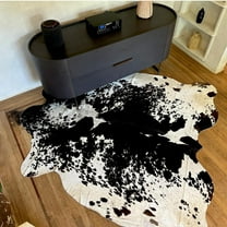 Genuine Cowhide Rug - Natural Leather Hide Rugs for Living Room & Area Rug for Bedroom - Real Cowhide Rug for Rustic Home Decor - Black Speckled Cowhide Rugs Collection