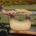 thumbnail image 4 of CAILDANL Straw Clutch Purse Bow Summer Beach Bag Dumpling Evening Handbag, 4 of 8