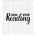 thumbnail image 3 of Ambesonne Book Shower Curtain, Non Stop Reading Theme, 69"Wx84"L, Black White, 3 of 3