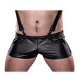 thumbnail image 3 of Men PU Shorts Slim Fit PU Leather Male Temptation Shorts, 3 of 6