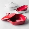 thumbnail image 6 of Ceramic Baking Dish with Lid,Ceramic Deep Lasagna Pan,Casseroles Dish with Lids,Pasta,Dinner, Banquet,Thanksgiving（red）, 6 of 6