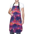thumbnail image 3 of Goofa Retro Palms Printed Waterproof Apron 33" Chef Aprons for Men Heavy Duty Chemical Work Apron Adjustable Bib Apron, 3 of 9