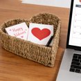 thumbnail image 6 of Valentine Heart Shaped Rattan Basket, 11Inch Heart Baskets for Valentine's Day Anniversary Table Centerpieces Home Party Gift Wedding Decor, 6 of 6