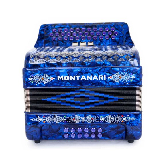 Acordeón de 34 Botones MONTANARI MONT 3SW CM-BL GCF Color Azul en Clave de SOL
