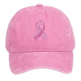 thumbnail image 3 of Peichun Unisex Cancer Awareness Hats Survivor Gifts for Woman Cancer Prevention Month Theme Embroidered Comfy Soft Top Retro Washed Baseball Caps 1-Blue One Size, 3 of 5