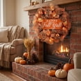 thumbnail image 4 of Fall Thanksgiving Ribbon Wreath Harvesting Festival Front Door Decoration Wooden Sign Door Hanging with Happy Fall Yall Plaque Rustic Farmhouse(Orange), 4 of 9