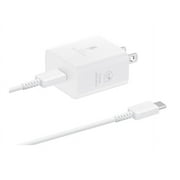 SAMSUNG 25W Wall Charger Power Adapter with Cable, Super Fast Charging, Compact Design, Compatible with Galaxy and USB Type C Devices, White