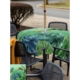 thumbnail image 6 of Square Outdoor Tablecloth with Umbrella Hole Tropical Leaves Outside Table Cloth Waterproof Patio Table Cover Country Summer Botanical Green Plants Zipper Tablecloths for Picnic Camping 54x54 Inch, 6 of 8
