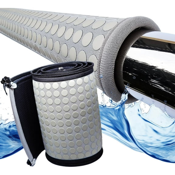 Pool Handrail Covers - 10 Feet Neoprene Zippered Pool Handle Covers, Slip Resistant Hand Grip Rails for Inground Pool Entry, Railing Sleeves for UV Radiation Protection & Fading