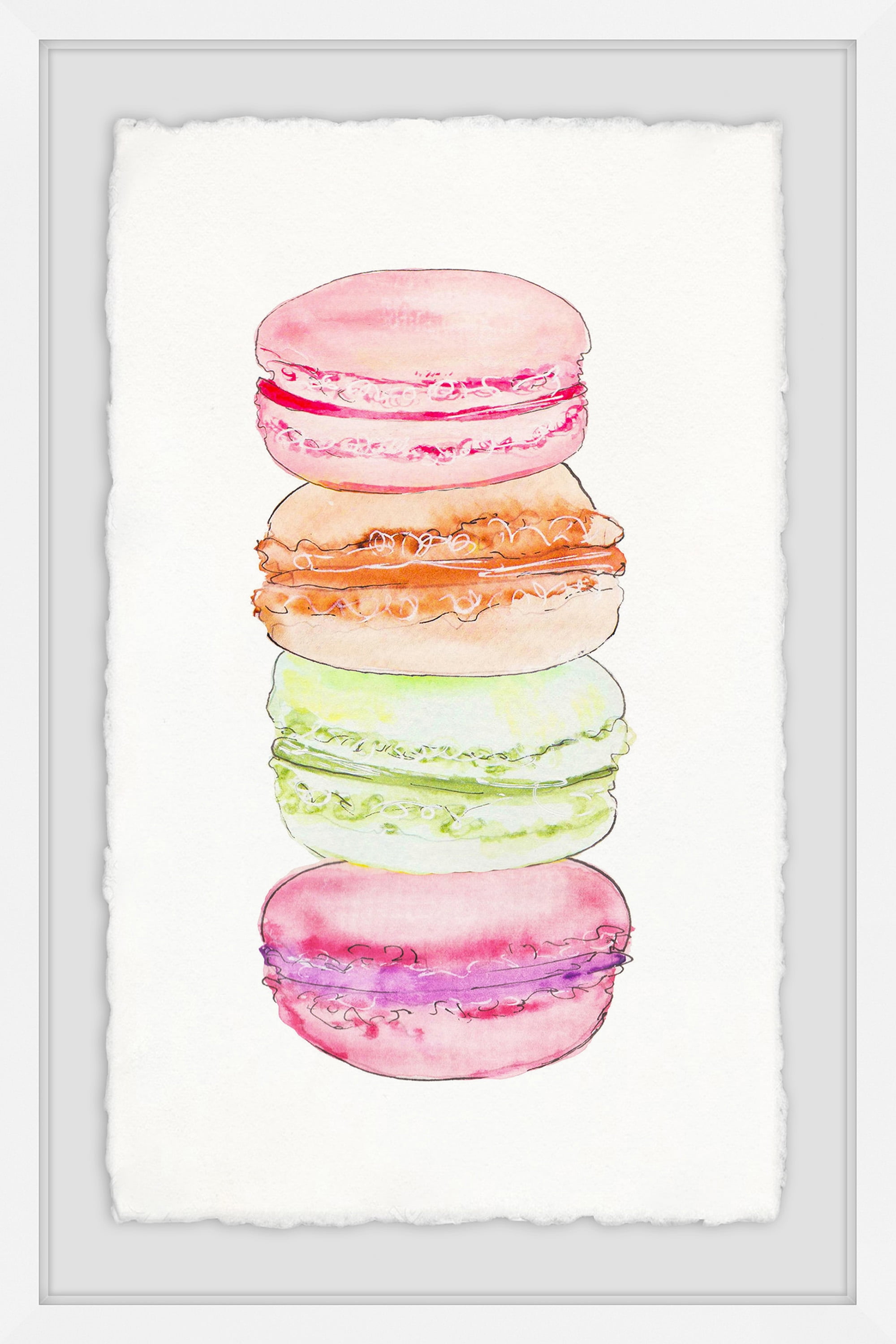 Macaron Tower Framed Painting Print