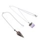 thumbnail image 1 of Kit de piedras de cristales naturales de imitación púrpura, para amantes del yoga, coleccionistas, péndulo, collar, 1 of 6