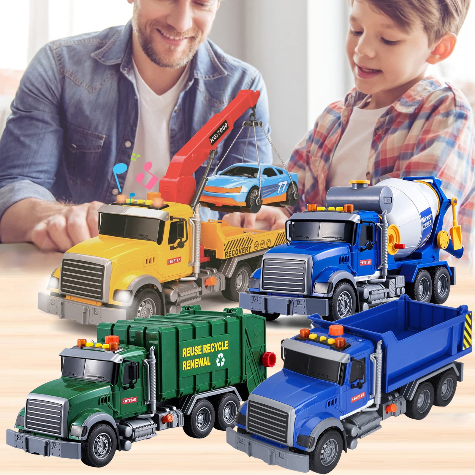 Big Tow Trcuks ToyConstruction Trucks for Toddlers, Boys and Girls