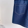 thumbnail image 4 of LYMAYTER Girls Denim Dress Casual Short Sleeve Button Down Belted Shirt Dresses for kids 2-8Y, 4 of 8