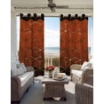 thumbnail image 3 of Orange Geometric Blackout Curtains 45 Inches Long, Kitchen Black Out Window Treatments, Ombre Modern Abstract Art Thermal Insulated Lined Drapes for Small Window with Grommet 42"x45", 3 of 8