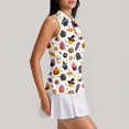 thumbnail image 4 of Women's Halloween Golf Shirt Sleeveless Collared Zip Up Tank Tops, Halloween Print Athletic Shirt for Themed Rounds White L, 4 of 6