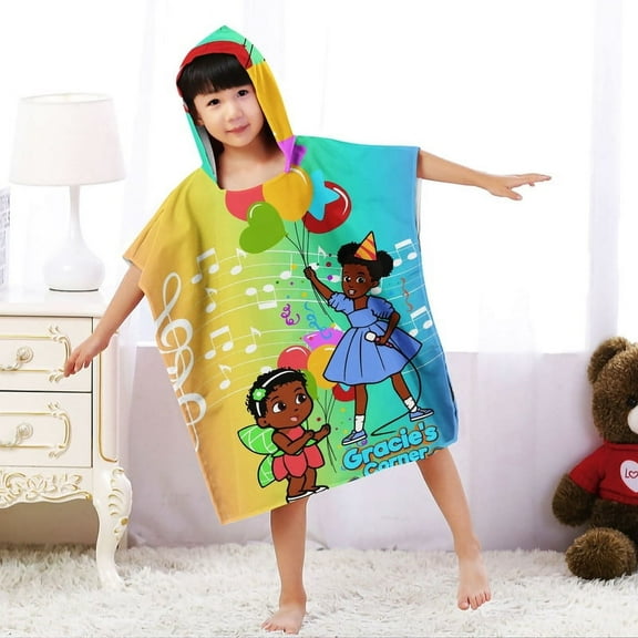 Gracies Corner Hooded Poncho Towels, Soft & Absorbent Microfiber Beach Towel, Swimming Pool Changing Robe Bathrobe Bath Towel