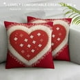 thumbnail image 3 of RUIYC Valentine's Day Throw Pillow Covers Red Heart Striped &amp; Kisses Decorative Pillowcases for Home Sofa Couch Cushion Decoration, 3 of 5