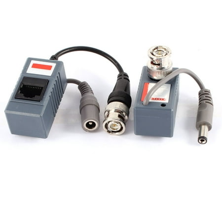 Twisted Pair Video Transceiver - Unique Bargains Pair CCTV Camera DC 2.1x5.5mm RJ45 BNC Audio Video Power Balun Transceiver