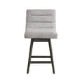 thumbnail image 4 of Armen Living Elias Gray Solid Wood Upholstered 26" Counter Height Swivel Barstool with Gray Fabric Seat, 4 of 6