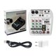 thumbnail image 1 of Consola de mezcla de sonido de 4 canales Bluetooth Grabar 48V Phantom Power AUX Paths Plus Effects Mezclador de audio Enchufe de la UE AweSitey EL1804-01B, 1 of 2