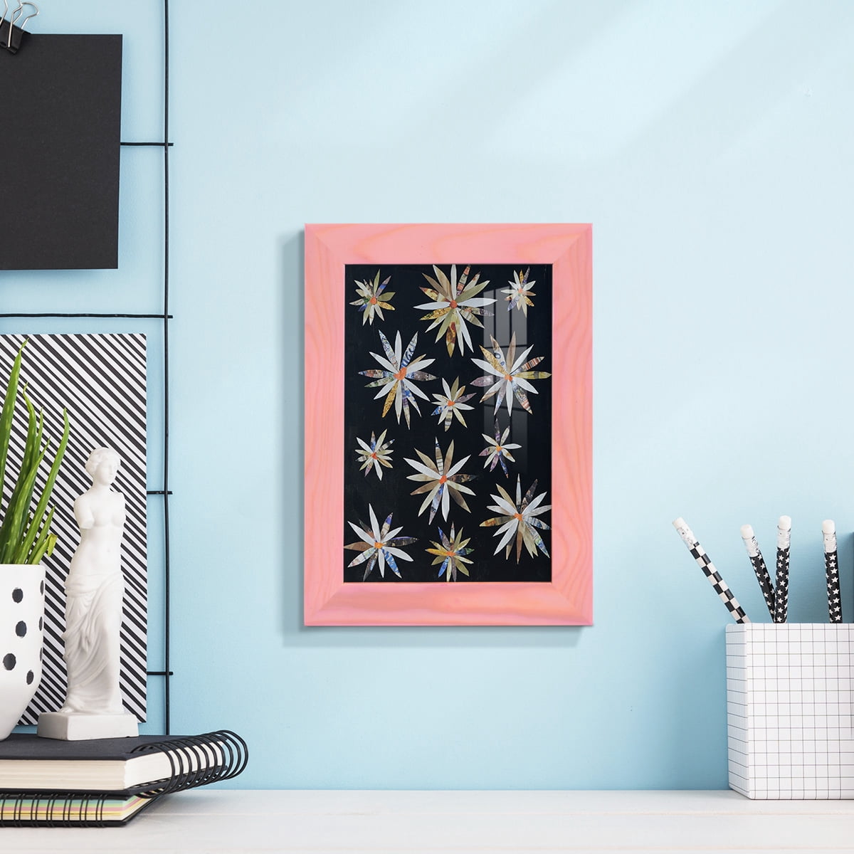 Starburst Too I - Framed Print w/glass - Sunset Pink