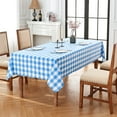 thumbnail image 3 of BALCONY & FALCON Rectangle Gingham Tablecloth Yarn Dyed Checkered Table Cloth for Dining, Sky Blue, 57" x 118", 3 of 7