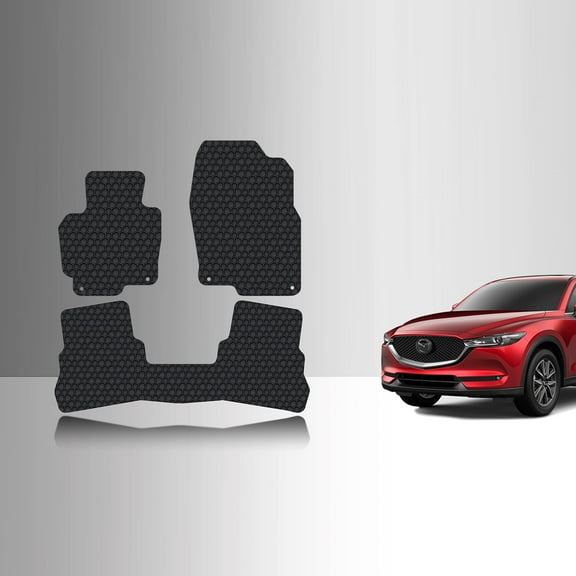 ToughPRO Front   2nd Row Mats Compatible with Mazda CX-5 2023 - All Weather Heavy Duty (Made in USA) Black Rubber