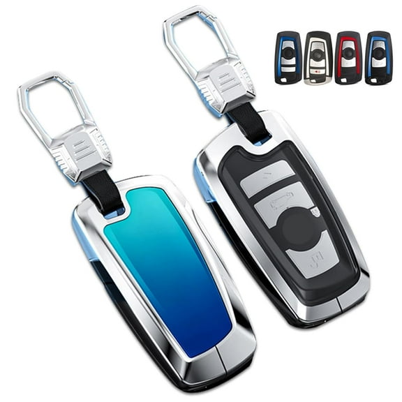 Zinc Alloy Gradient Glass Back Cover Key Fob Case Holder Shell Accessories Compatible for BMW 1 3 5 7 Series X1 X3 X5 X6 Z4 M4 M5 Smart Key Case
