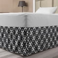 thumbnail image 1 of Black and White Bed Skirt, Monochrome Composition with Petals and Rhombus Shapes Abstract Pattern, Elastic Bedskirt Dust Ruffle Wrap Around for Bedding Decor, 4 Sizes, Black and White, by Ambesonne, 1 of 2