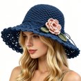 thumbnail image 2 of Womens Straw Hat, 2026 Upgraded Foldable Sun Hat for Women, BeachSun Straw Hats for Vacation Travel, 2 of 4
