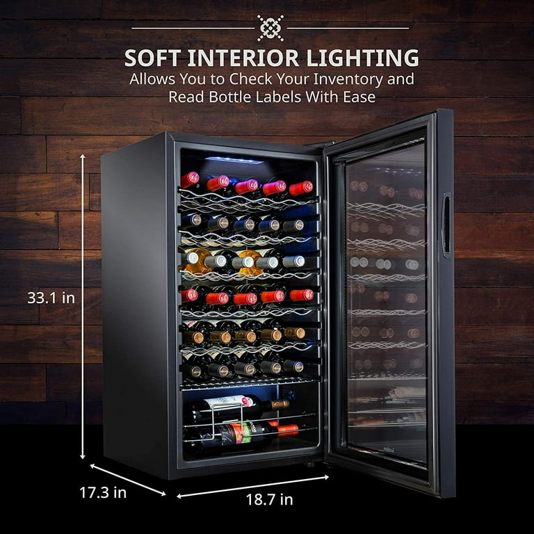 Ivation 34 Bottles Wine Fridge W Wi Fi App Freestanding Wine Cooler Refrigerator with Lock