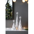 thumbnail image 3 of Set of 3 Resin White/Silver Foil Christmas Tree With Star Top, 3 of 7