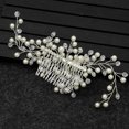 thumbnail image 5 of Peineta de novia con perlas y cristales plateados - Accesorio para el pelo de mujer y niña, 5 of 5