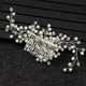thumbnail image 4 of Nvzi Horquillas para el pelo de boda con flores para novias, peinetas con perlas de cristal, pinzas para el pelo, accesorios para el pelo de boda dorados, joyas, color blanco, 4 of 5