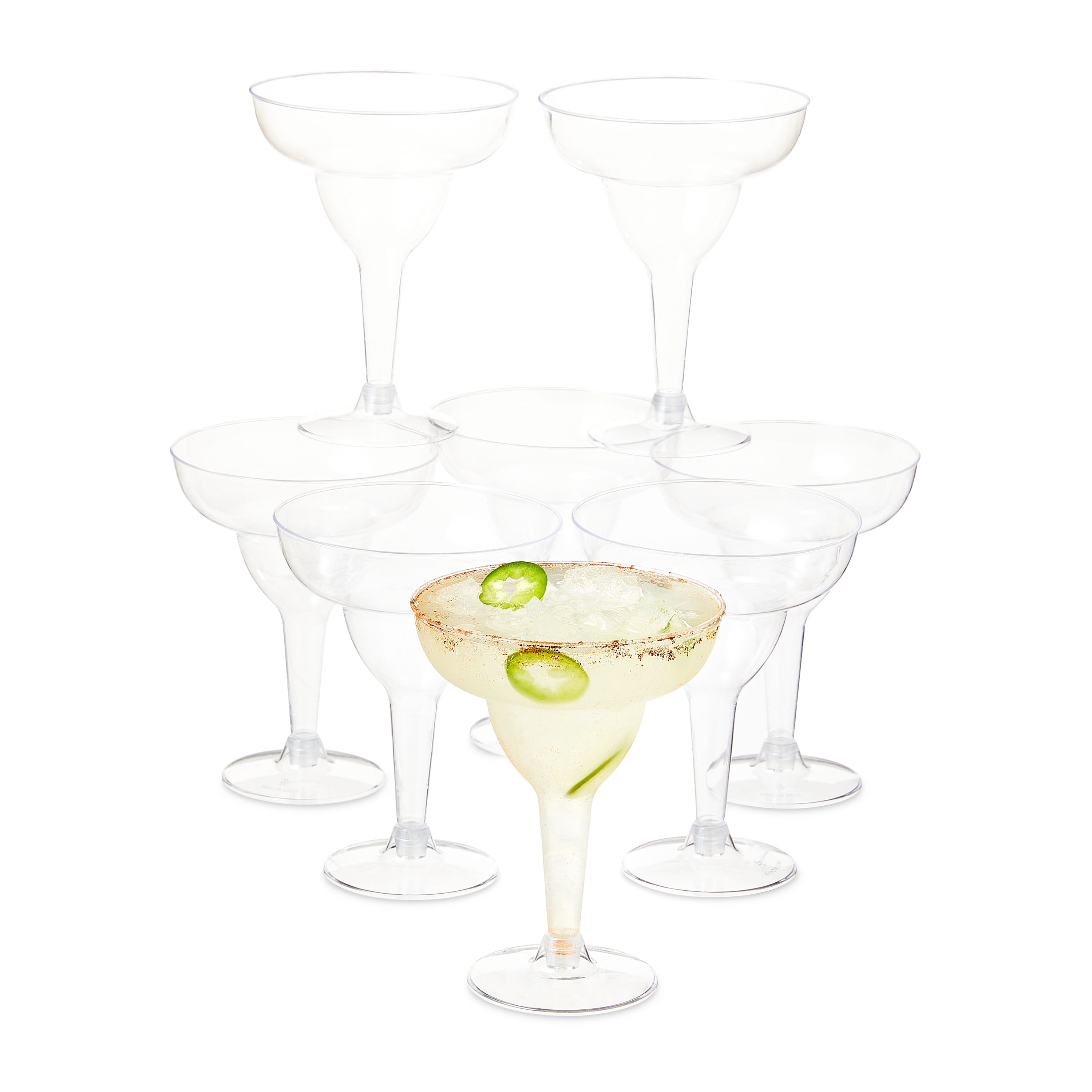8 Count, 10.8 FL OZ, 5.7 x 4.4 IN Clear Plastic Margarita Glasses, by Way To Celebrate