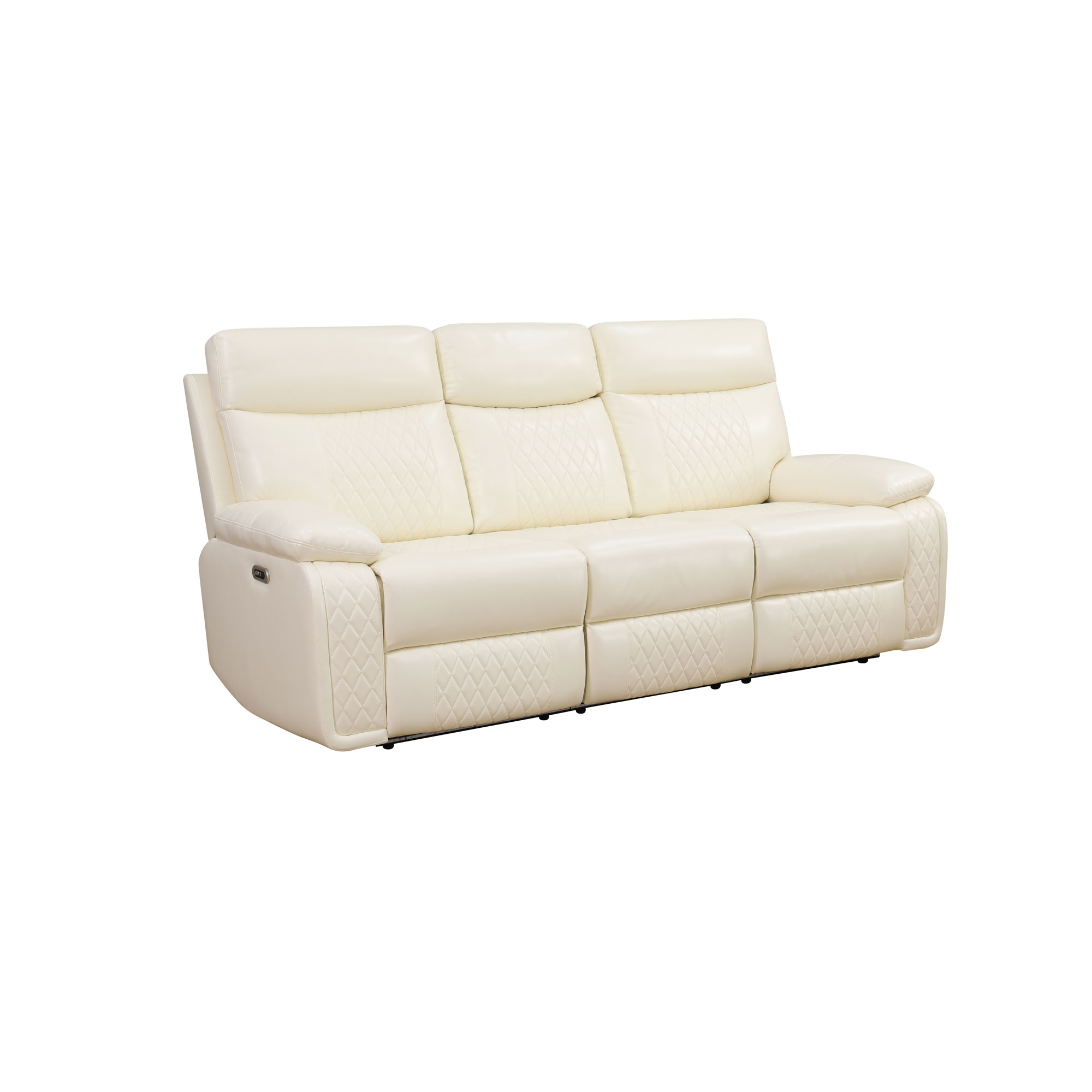 MAYEERTY 3-Seater Recliner Sofa, Semi PU Leather with Reversible Coffee Table & Wireless Charging for Family Home Theaters Living Room