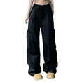 thumbnail image 1 of Gibobby Pantalones deportivos de mujer Pantalones Cargo holgados para mujer, pantalones de chándal de Hip Hop, pantalones de pierna ancha holgados informales(Negro,XL), 1 of 5