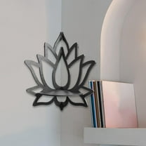 LOVIVER Corner Shelf Lotus Corner Shelf Wall Mount Black Display Organization Storage for Home Gift Women Book Room Room