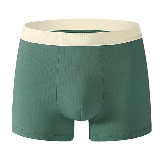 ylioge Boxer Briefs for Men Casual Stretchy High Waisted Underwear Breathable Basic Color-Block Comfort Support Slim-Fit Boxers