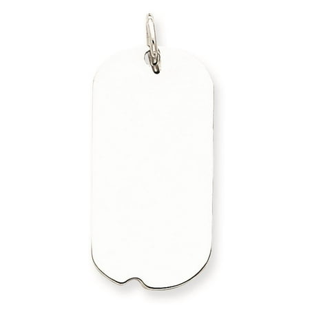 925 Sterling Silver Engravable Dog Tag Disc Charm Pendant 26mmx13mm
